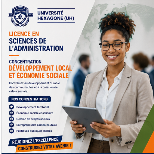 Affiche officielle : Sciences de l’administration — Développement local et économie sociale